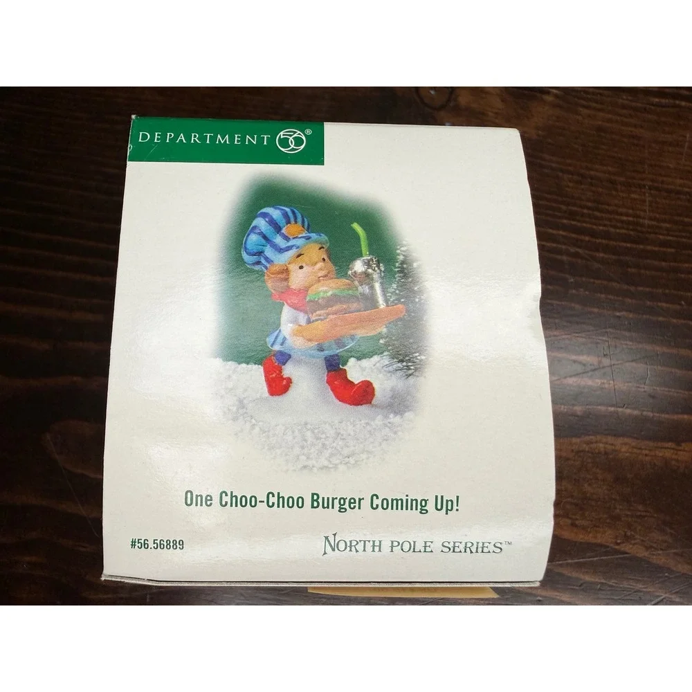 Dept 56‎ North Pole One Choo-Choo Burger Coming Up! Elf Figurine 56.56889